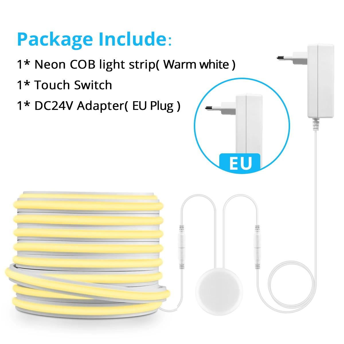 

Светодиодная лента CHNAITEKE 24В теплый/белый/натуральный свет 2 метра