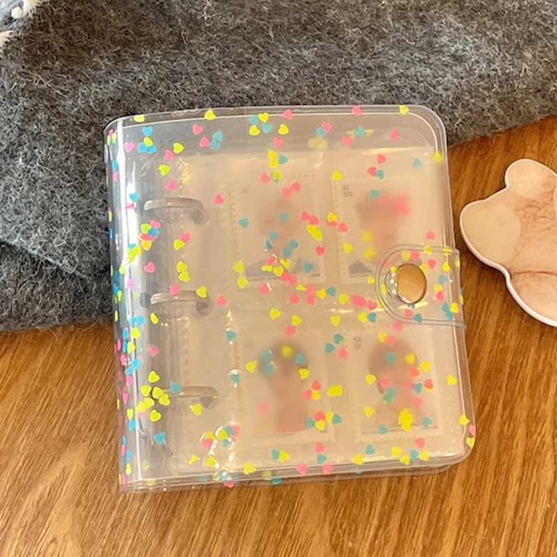 Mini Sequin Transparent Photo Album 1/2/3 Inch Photos Pocket Albums for Business Card Postcards Family Wedding Travel