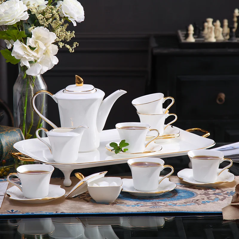 

Coffee Cup Set Nordic Style European-style Small Luxury Afternoon Tea Set Simple Gift Home British Flower Tea Cup and Saucer