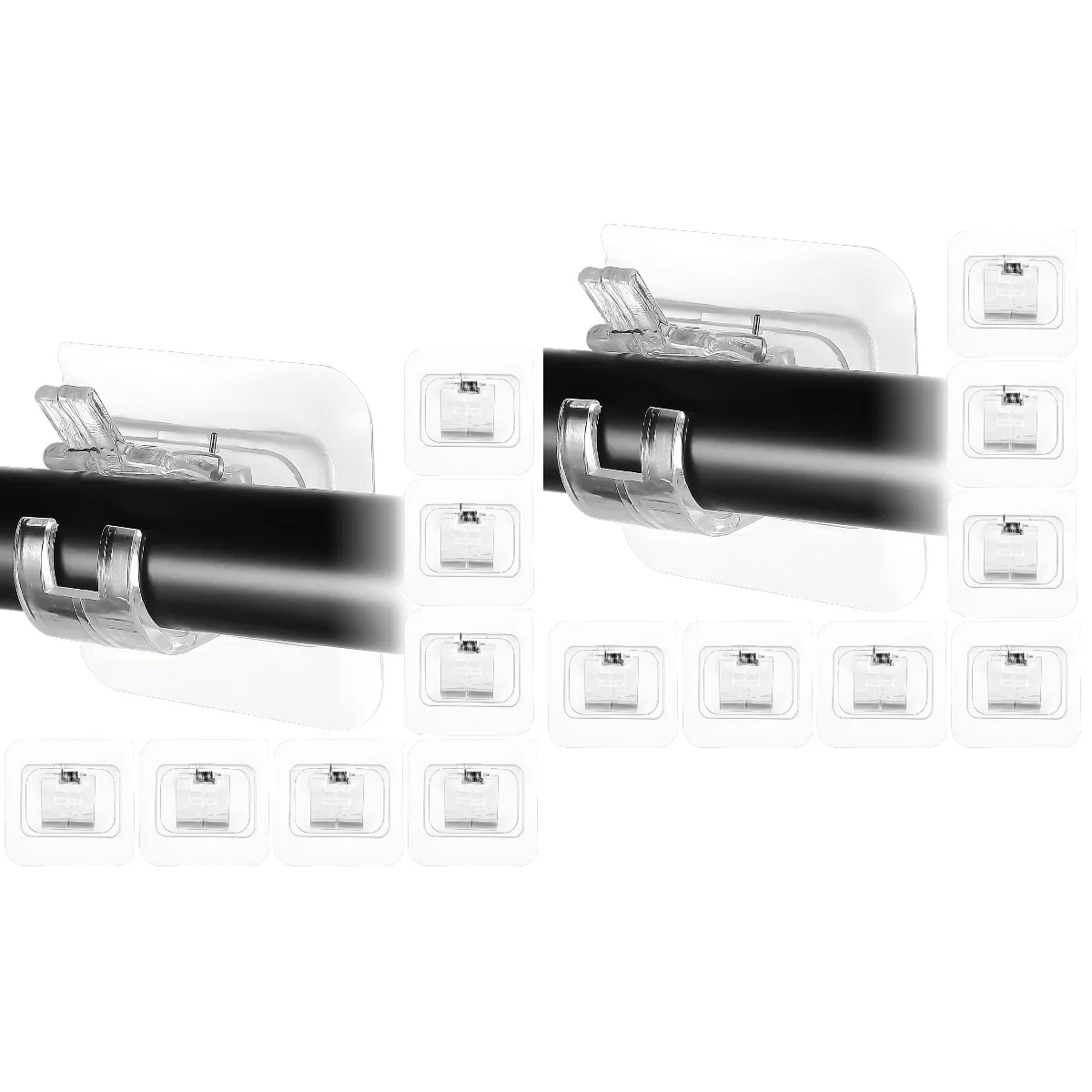 

20 Pcs Bathroom Self-adhesive Fixing Curtain Pole Wall Brackets Curtain Rod Brackets Drapery Hook Holders