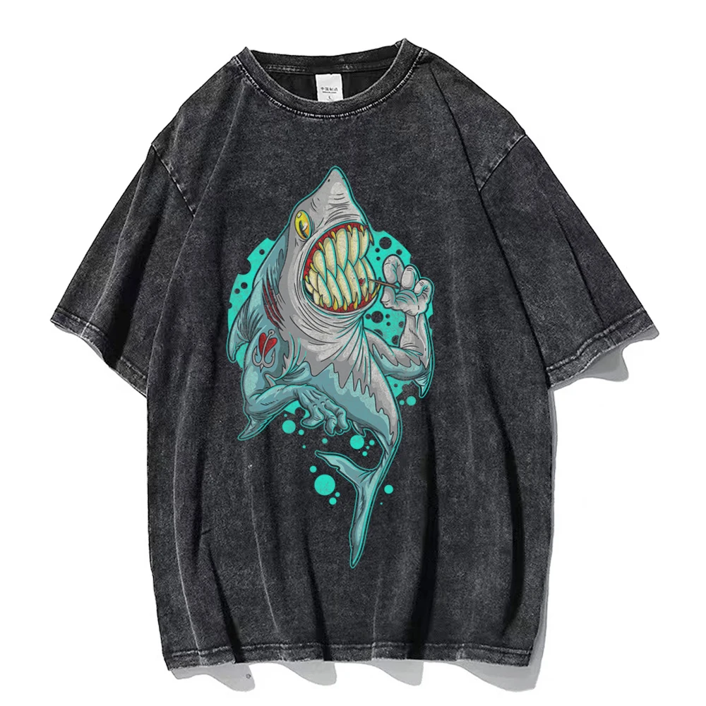 

Men's women's washable T-shirt hip-hop street costume cartoon graphic T-shirt Harajuku cotton casual T-shirt Men's summer short-