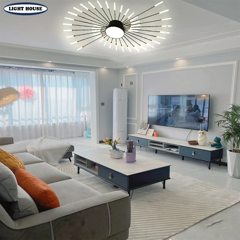 Светодиодный потолочный светильник в стиле фейерверка люстра потолочная