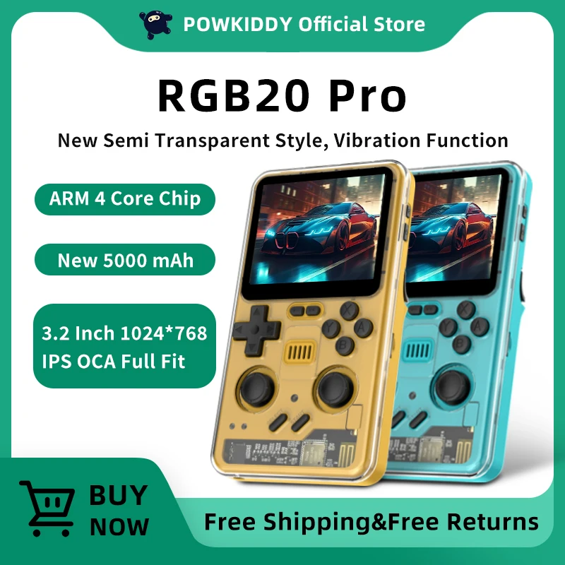 POWKIDDY RGB20 PRO 3 2-дюймовый IPS-экран 1024*768 в стиле ретро панк портативная игровая