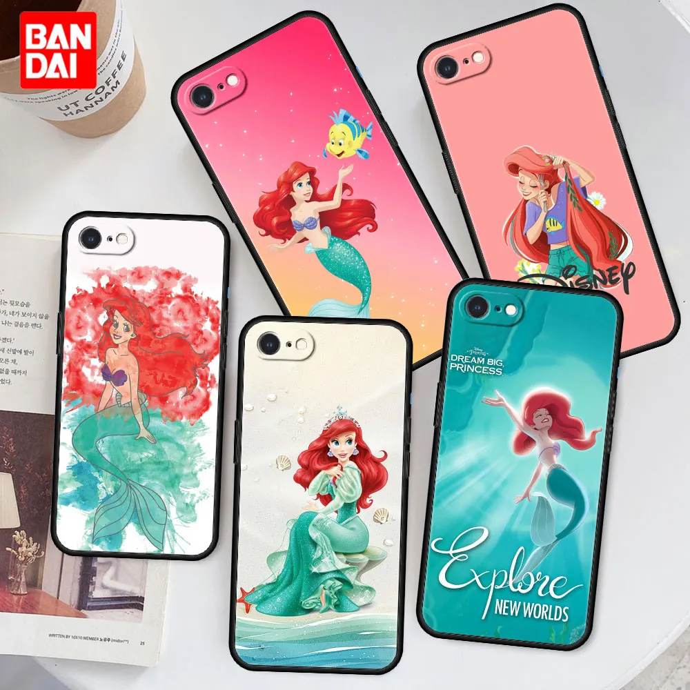 

Princess Ariel Disney Phone Case for Apple iPhone 8 7 6 6s Plus X XS Max XR Se 2020 7plus 8plus Xsmax Black Silicone Cover Soft