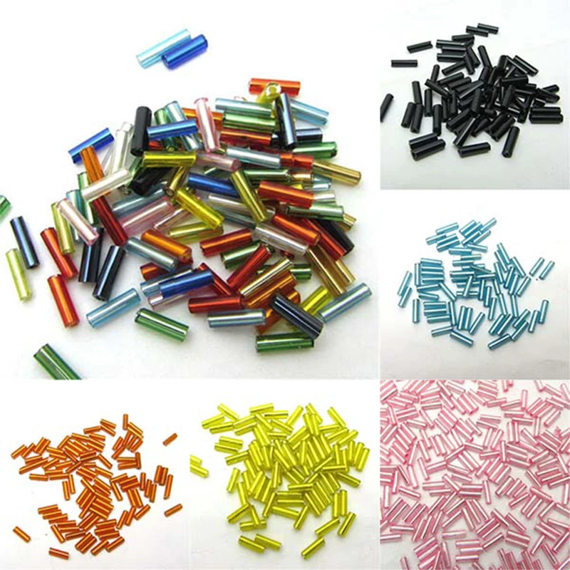 

Tube Glass Beads Czech Making Bugle New Pick Color 2*6mm Jewelry 15g 450pcs