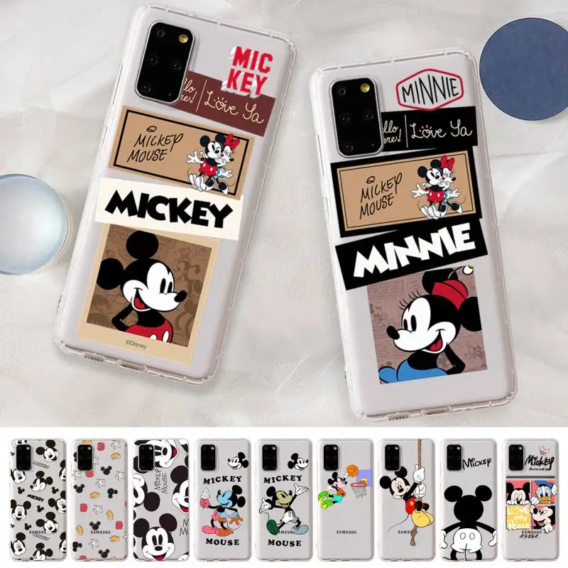 

Disney Cute Cartoon Mickey Mouse Phone Case for Samsung A51 A52 A71 A12 for Redmi 7 9 9A for Huawei Honor8X 10i Clear Case