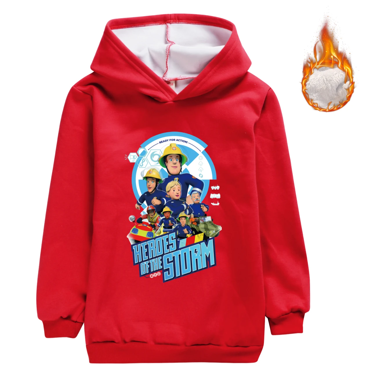 Бархатный теплый пуловер для подростков Fireman Sam зимняя детская толстовка с