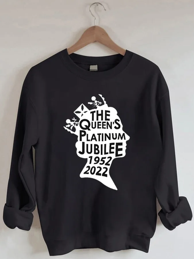 

Queen of England Print Casual Crewneck Sweatshirt
