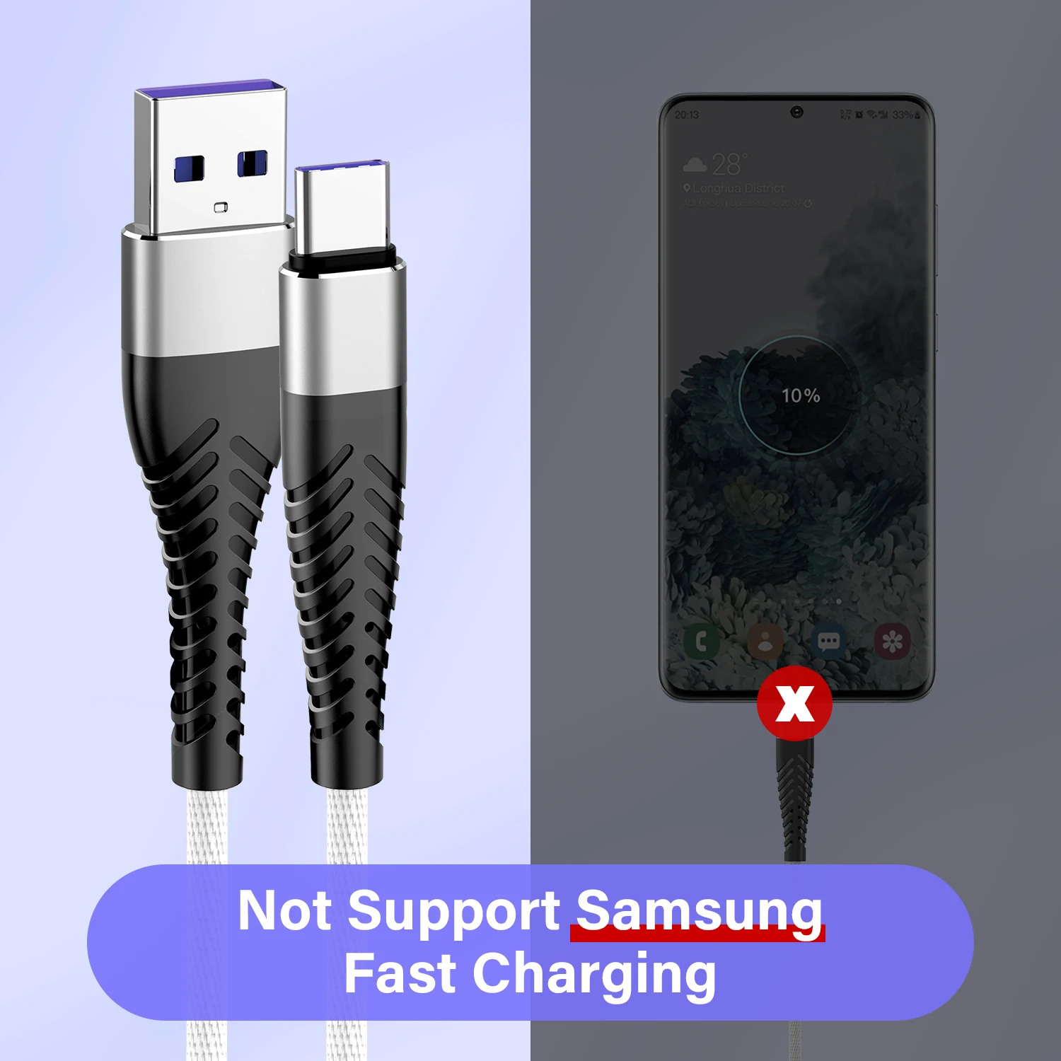 Кабель Super Fast 7A 100 Вт USB-C Для Huawei Mate 40 30 Xiaomi OnePlus Realme — Type-C Зарядки И Передачи Данных