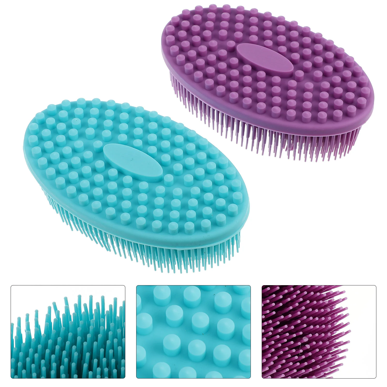 

2Pcs Silicone Brushes Practical Durable Body Scrubber Bath Brushes Brushes