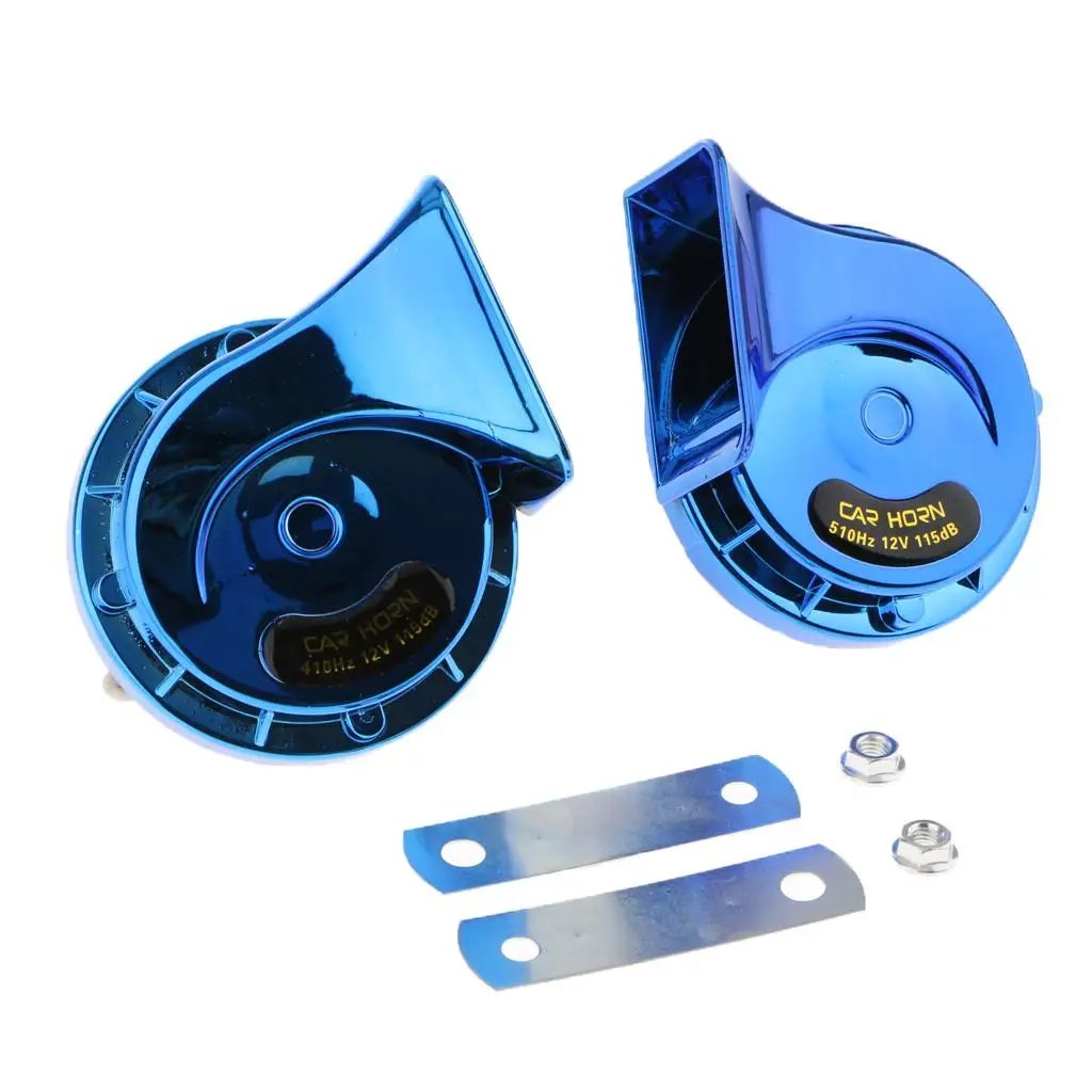 

2x Universal 12V Loud Car Vehicle Electric Horn Waterproof Blue