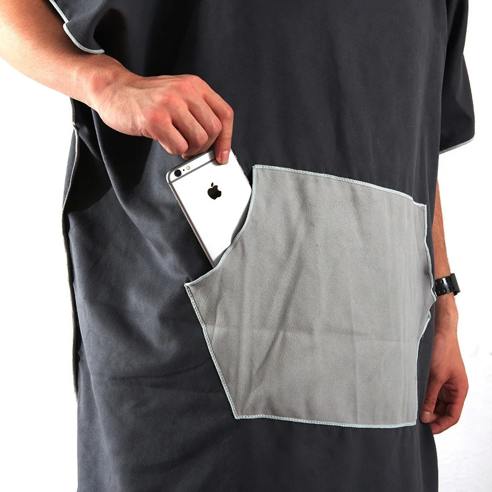 Пляжное полотенце из микрофибры с капюшоном пончо для смены одежды