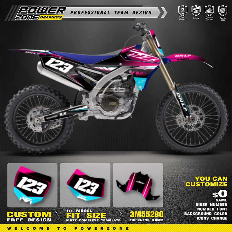 PowerZone пользовательские графические фоны для команды наклейки комплект YAMAHA 14-18