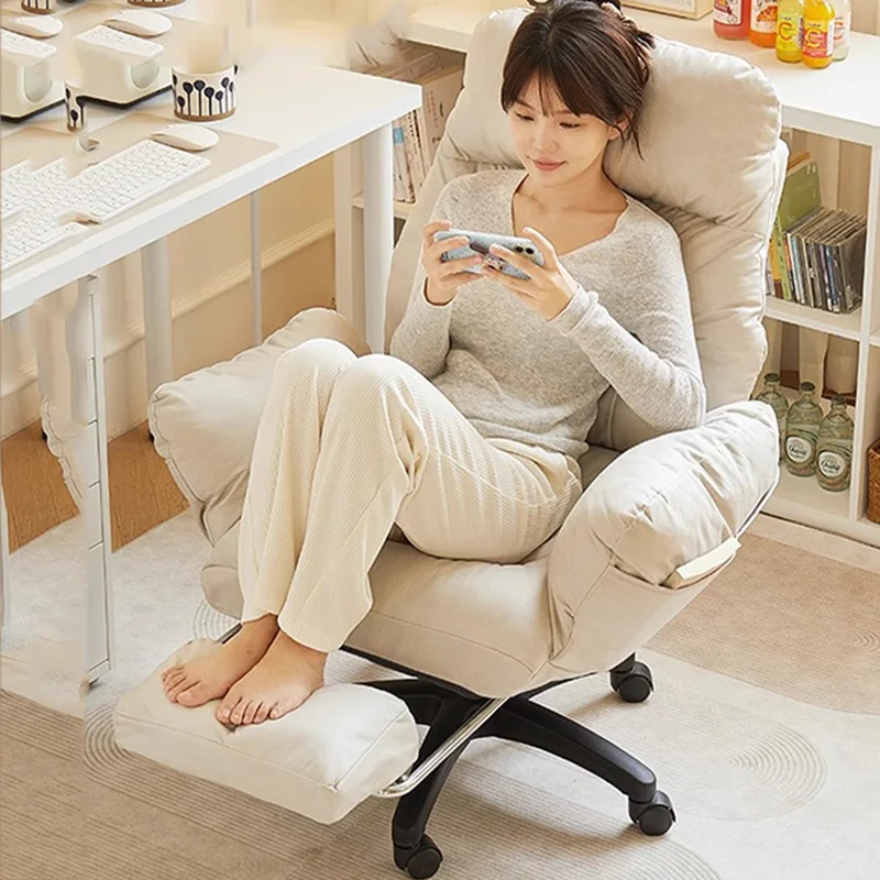 

Mobile Office Chairs Ergonomic Comfortable White Rolling Design Swivel Desk Chairs Recliner Silla Gamer Furniture MQ50BG