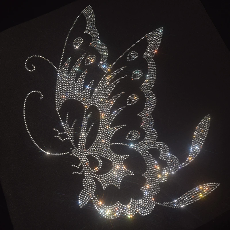 Популярная женская футболка с рисунком бабочки и стразами аксессуары для одежды