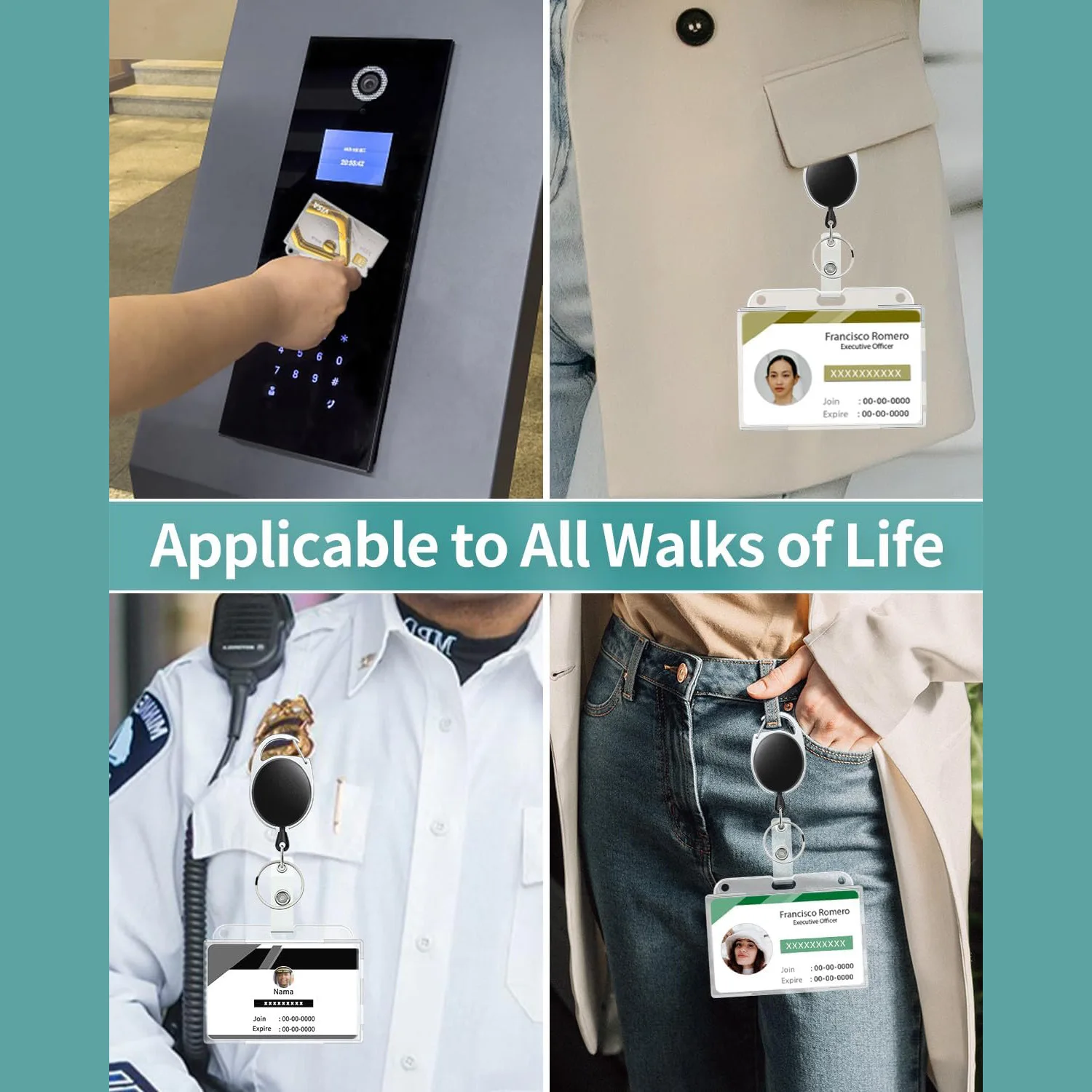 Прозрачный двойной слот для карт держатель идентификационной бирки с катушкой