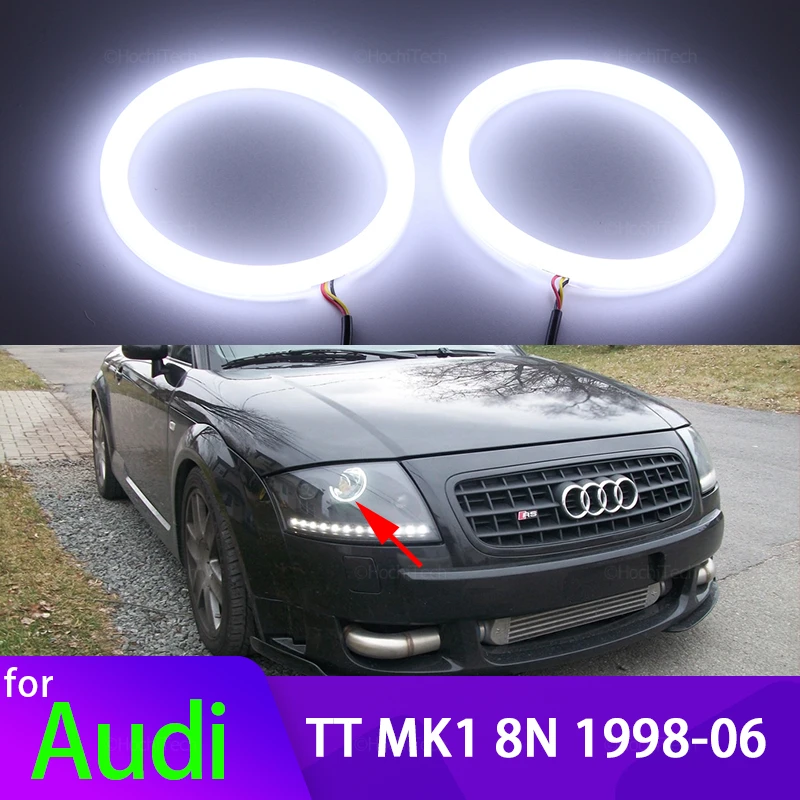 Para Audi TT MK1 8N 1998-2006 accesorios de coche 6000K blanco SMD algodón luz LED Angel Eye Halo Ring Kit, 2 años Wattanty