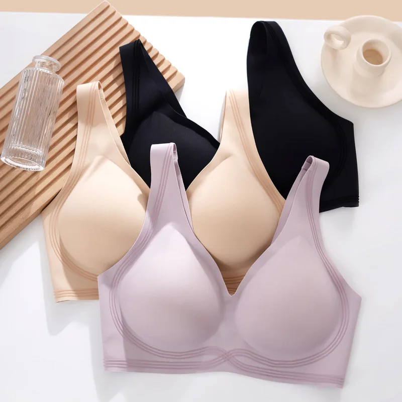 

Новое бесшовное нижнее белье со складками для комфорта, занятий спортом, yoga, цельный красивый бюстгальтер, бюстгальтер, жилет, бюстгальтер