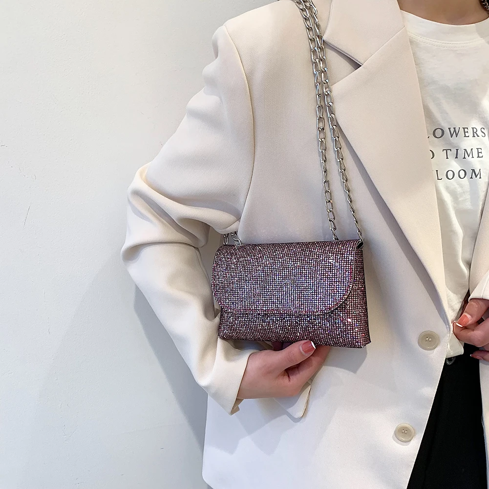 Модный Блестящий клатч с блестками вечерняя сумочка блестящий дизайнерский