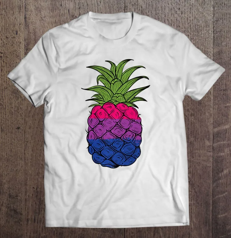 Футболка мужская хлопковая бисексуальный ананас Bi Pride ЛГБТ в стиле хип-хоп летняя