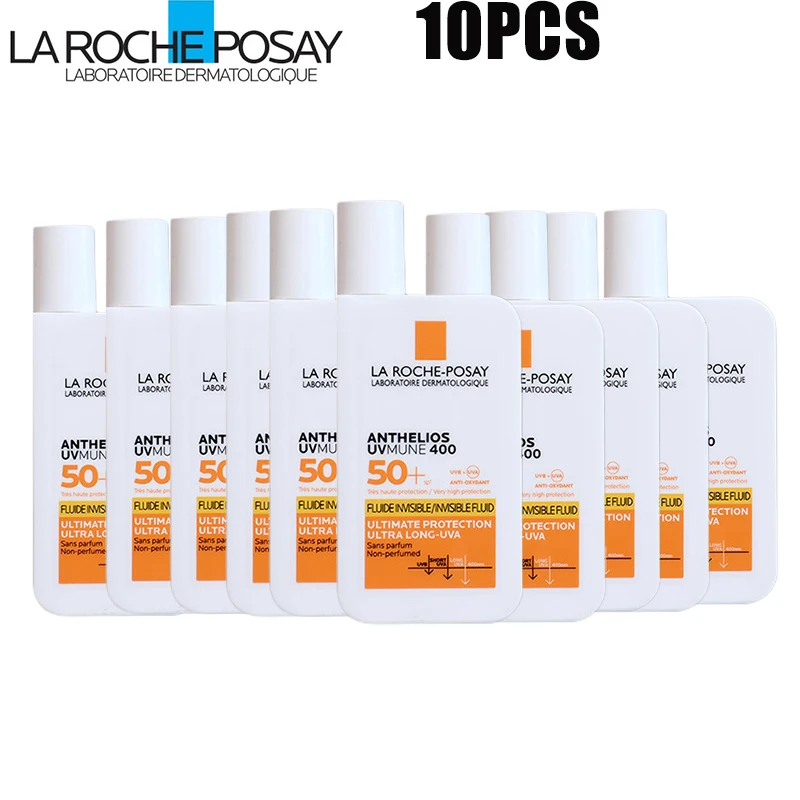 10pcs La Roche Posay Sunscreen SPF 50+ UV 400 Face Sunscreen Oil-Free Ultra-Light Fluid Broad Spectrum Universal Tint