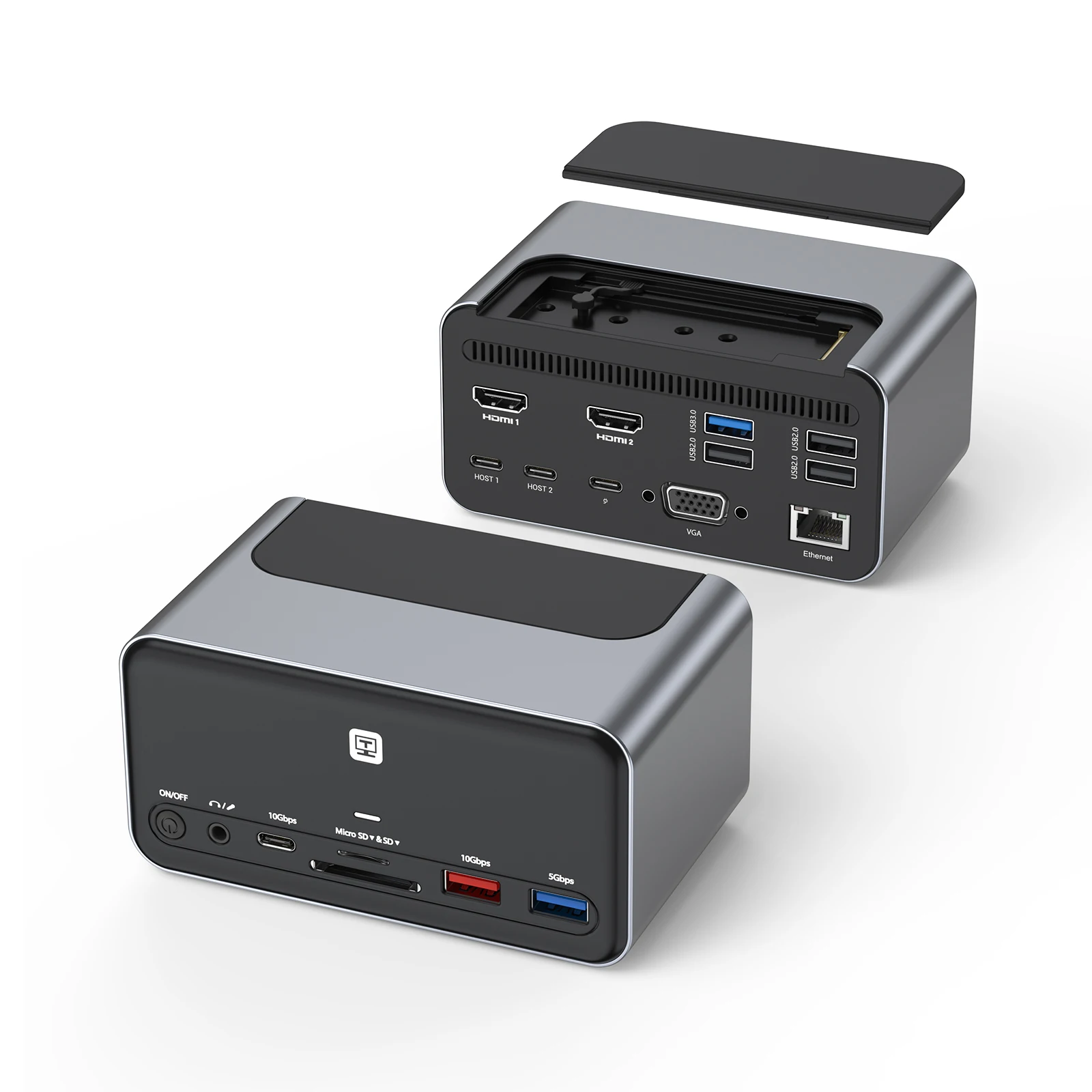 

Tobenone USB C Docking Station Dual 4K Monitor With Switch For MacBook Pro/Air Type-C to 2 HDMI HUB Built in SSD Enclosure