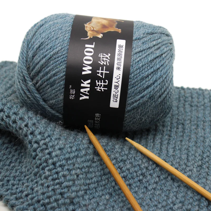 

100g/1pc Wool Yak Yarn Crochet Yarn for Knitting Needle 4.5mm Hand Knitting Yarn 3 PLY Fine Woolen Dyed