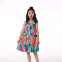 2022 new summer baby girl birthday dress cartoon animal printed 3d childrens clothing princess party play childrens clothing