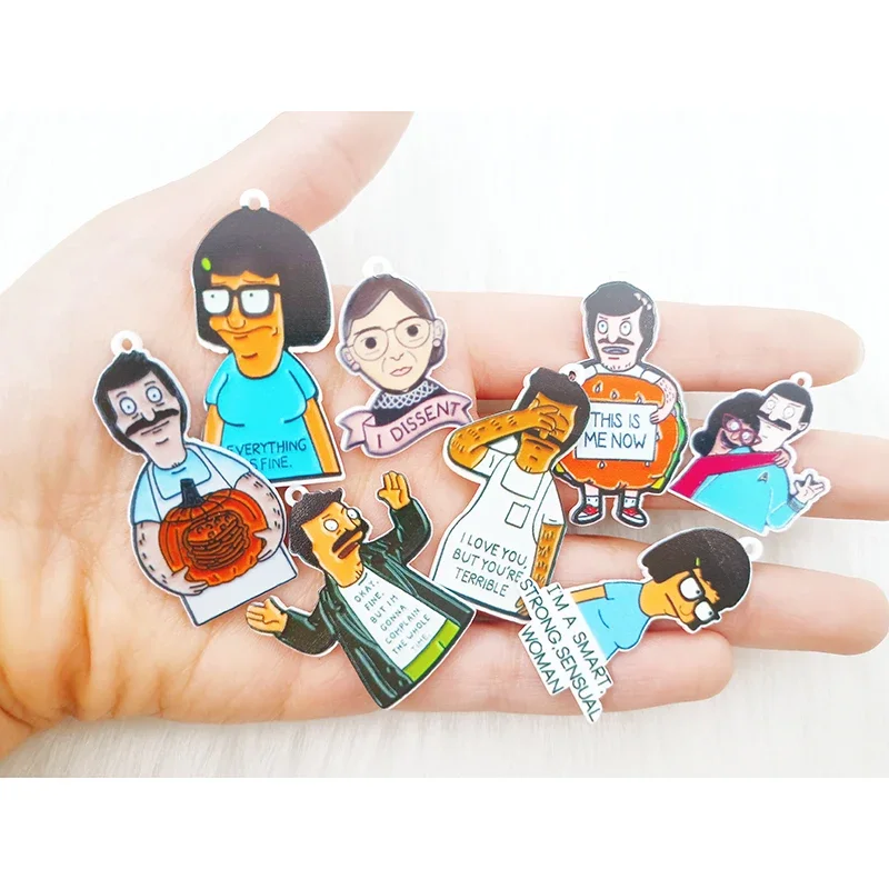 Смешанные 20/50 шт. акриловые подвески в виде гамбургеров с тыквой и плоской задней