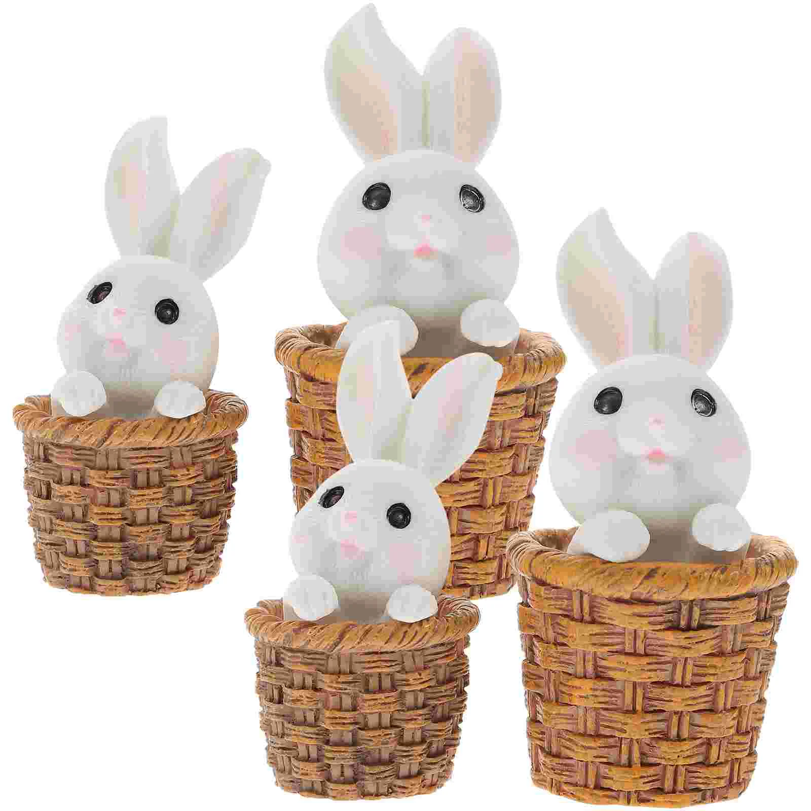 

Bunny Rabbit Easter Miniature Statue Decor Figurine Bonsai Ornament Figurines Resin Landscape Mini Decoration Figures Animal