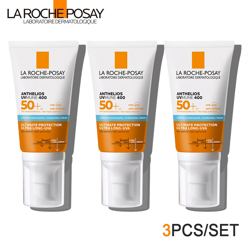 

3PCS La Roche Posay ANTHELIOS SPF 50+ Face and Body Sunscreen Blue Lable Anti Shine Anti Brillance Oil Control for Sensitive Dry