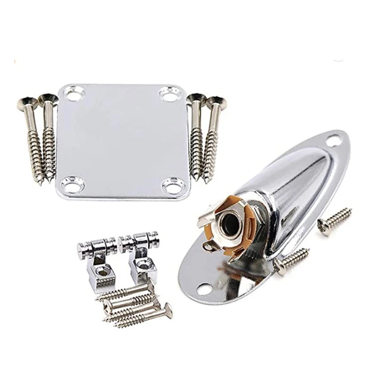

Electric Guitar Pickup Boat Style Output Jack Plate Socket Guitar Neck Plate Guitar String Clasp Accessories