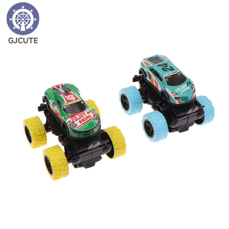 1 Piece ABS Graffiti Off-road Vehicle Cool Inertial Four-wheel Drive Stunt Car Can Be Rotated With 360° On The Ground