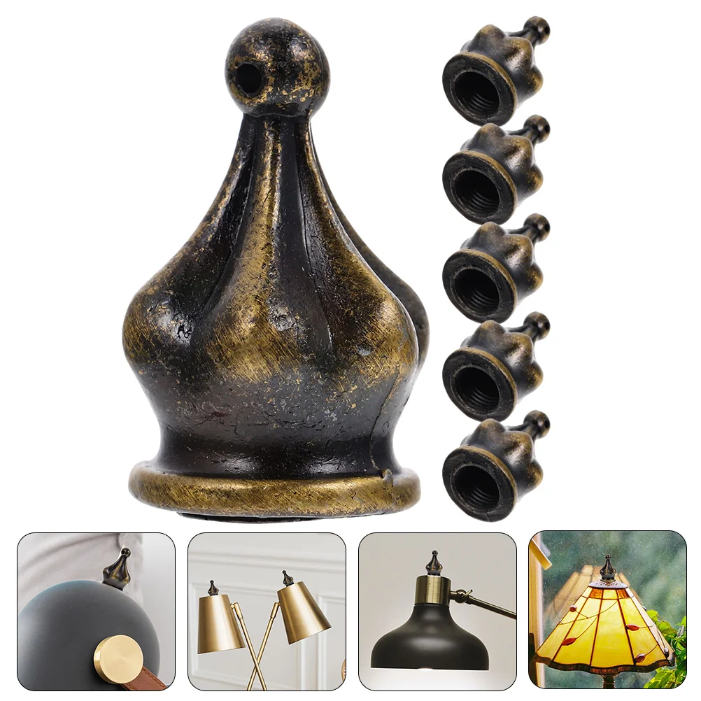 

6 Pcs Chandelier Decoration Lamp Shades Table Lamps Lamp Decoration Desk Lamp Harp Lamp Finial Zinc Alloy Lamp Finials