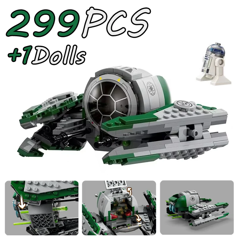 Строительные блоки модели Йоды совместимые с фигурками морского истребителя