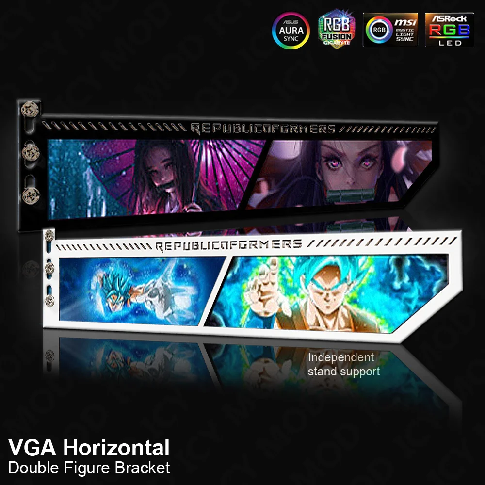 

8K Ultra HD Color Picture VGA Bracket Graphics Card Bracket Anti-bending Bracket 5V/12V RGB AURA SYNC MOD Dual Picture Bracket