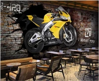 custom mural 3d photo wallpaper european and american motorcycle wall breaking bar home decor 3d wallpaper for walls in rolls