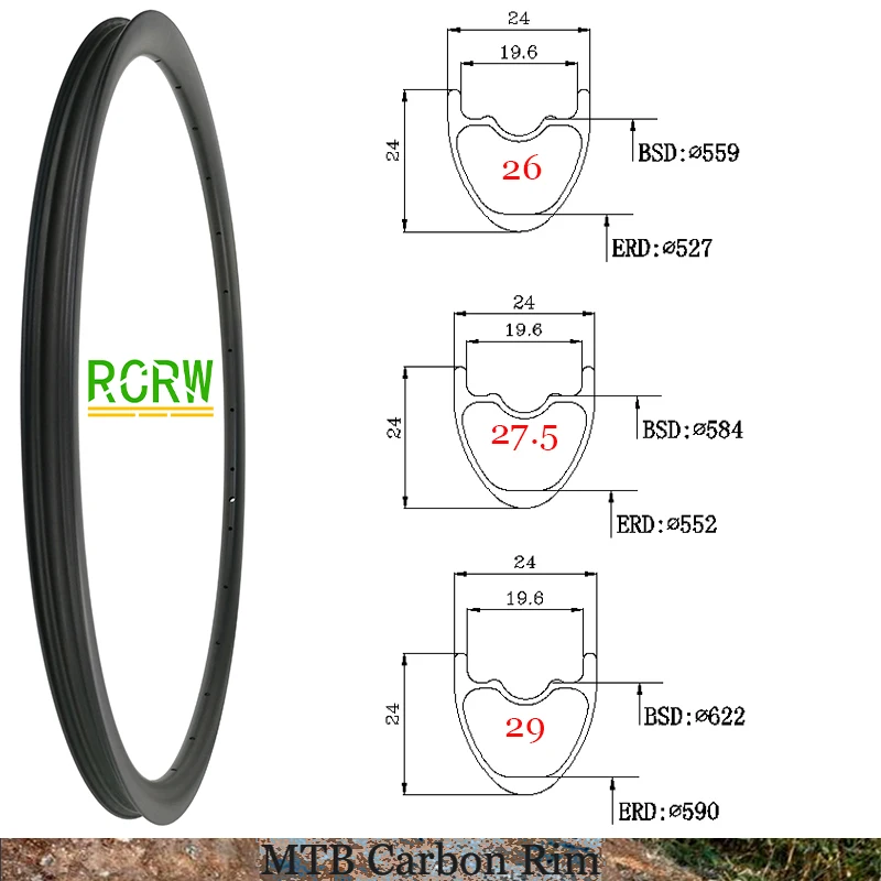 Фото 26er/27,5er/29er SL MTB, карбоновый обод шириной 24 мм, глубина 24 мм, сверхлегкий, 230 г/240 г/250 г, бескамерное колесо UD XC 24 28, с 32 отверстиями №2