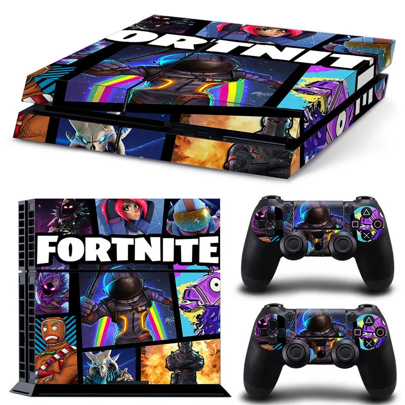Фото Новые наклейки для игровой консоли Fortnite для PS4, цветные аниме-наклейки для контроллера PlayStation 4, пленка для геймпада, подарок для детей №3