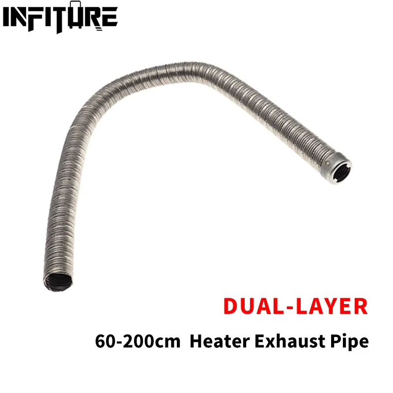 

60cm/100cm 120cm 150cm 200cm Dual-layer 24mm Diesel Parking Heater Stainless Steel Exhaust Pipe Hose For Webasto Eberspacher