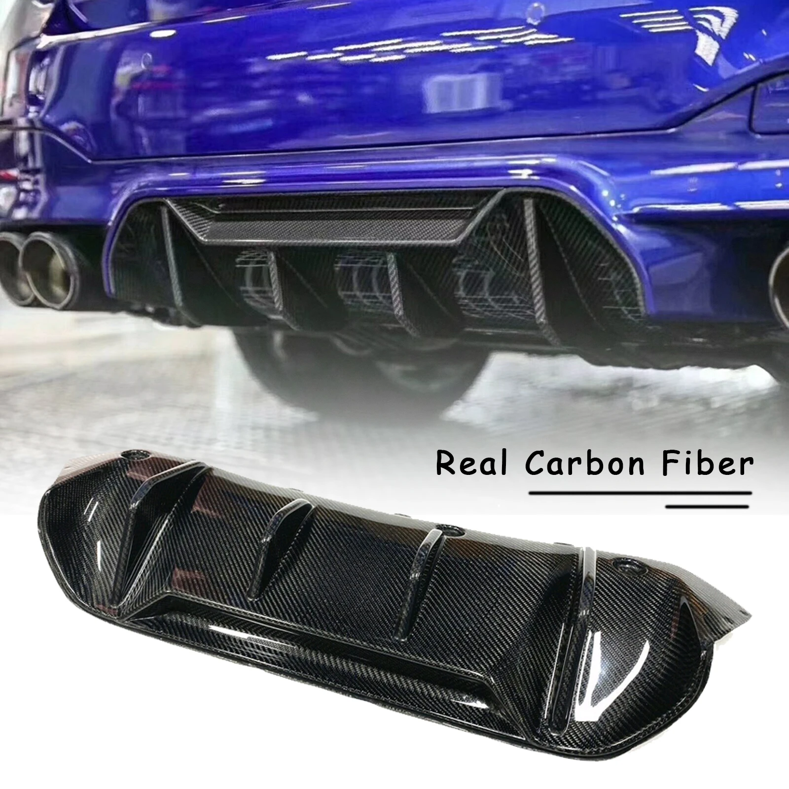 

For BMW F90 M5 2018-2020 Rear Bumper Diffuser Lip Real Carbon Fiber Car Lower Exhaust Spoiler Plate Boot Splitter Body Kit Board