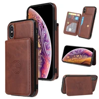 iphone multifunctional flip cover insert card leather case leather card case magnetic suction phone case