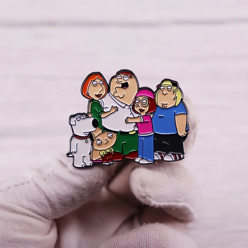Фото Семья X Guy, эмалированная булавка, забавная мультяшная анимация, комедийная брошь, значок, одежда, шляпа, украшение для рюкзака, ювелирные аксессуары №4
