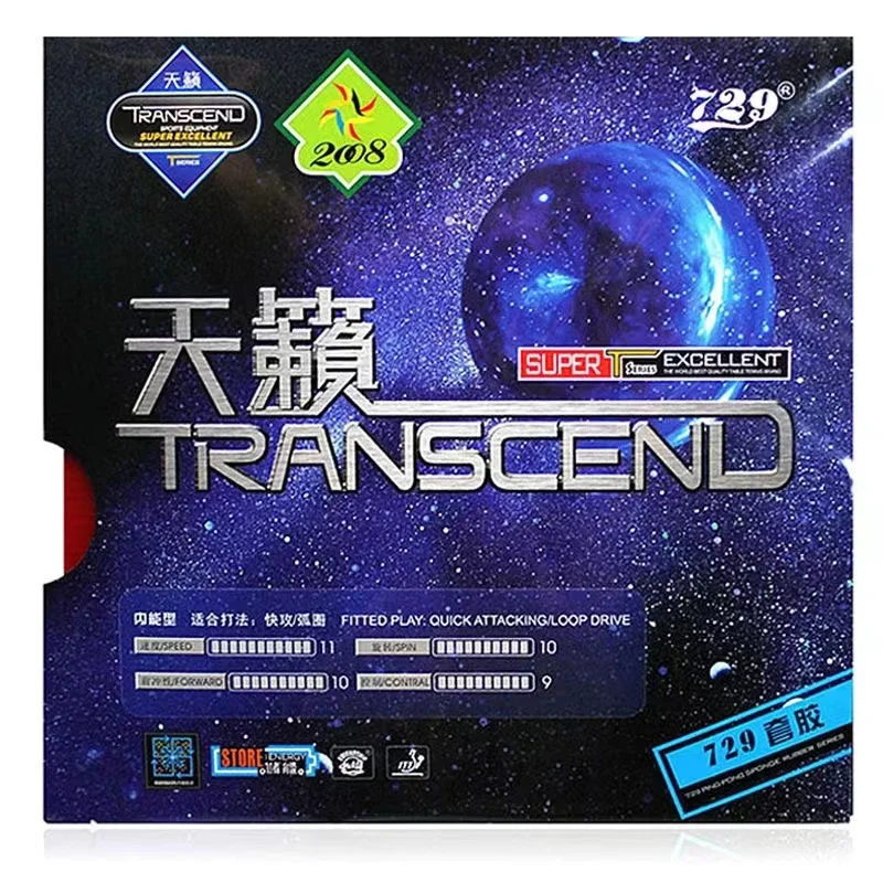 

729 Friendship TRANSCEND Attack + Loop Pips-In Table Tennis PingPong Rubber With Sponge