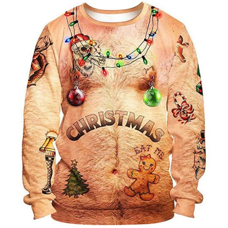 

Christmas 2022 autumn winter new lovers round neck hoodie Christmas lovers parody male and female Christmas carnival