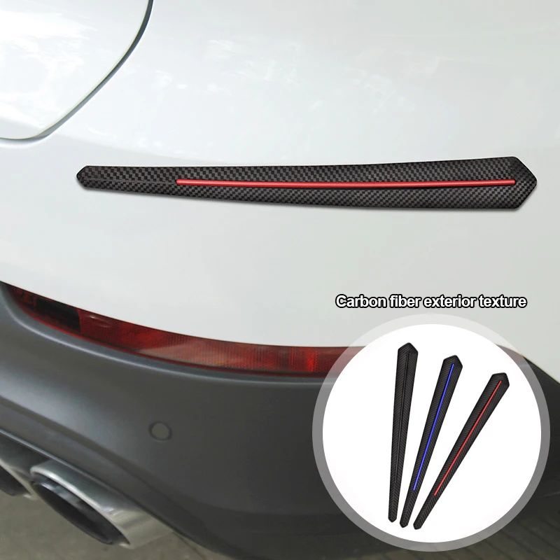 

2PCS Anticollision Protectors Auto Accessories Universal Carbon Fiber Rubber Car Bumper Lip Strip Exterior Decoration Mouldings