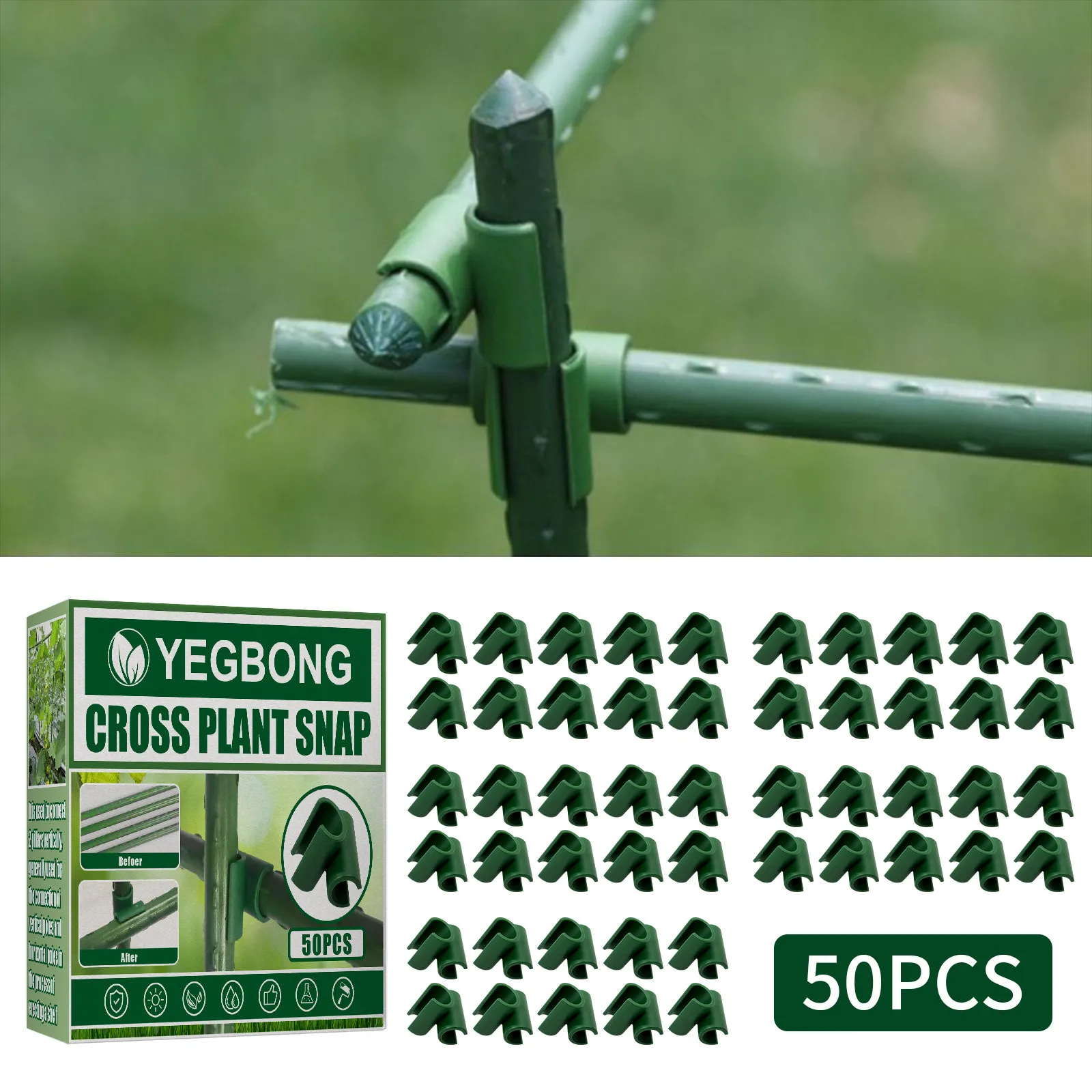 

50pcs Plastic Plant Support Clips For Tomato Hanging Trellis Garden Ornaments Twine Greenhouse Vegetables Plant Grafting Clips