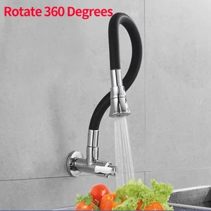 flexible wall kitchen sink faucet mounted sink tap single cold 360 degree universal swivel water tap faucets single handle free global shipping