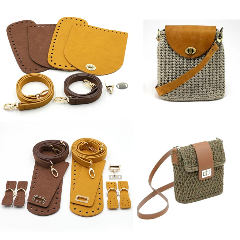 Handmade Leather Bag Strap Handbag Woven Set High Quality Bag Bottoms With Hardware Accessories for DIY Shoulder Handbag
