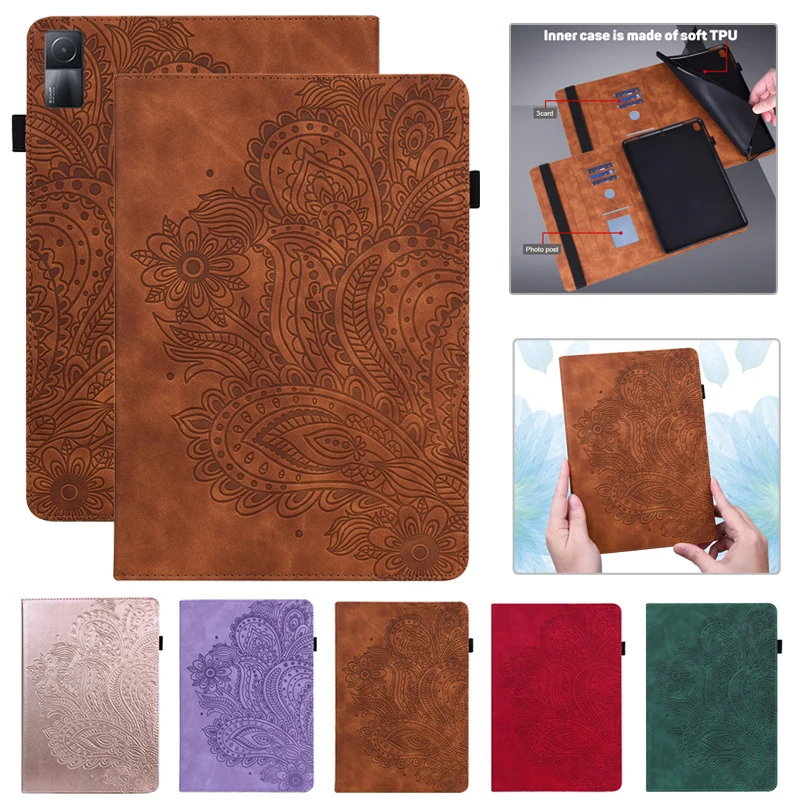 

Чехол-книжка с тисненым цветком для Funda Redmi Pad 10,61 дюйма, чехол-бумажник для планшета Xiaomi Redmi Pad 10,61 дюйма, чехол 2022 дюйма